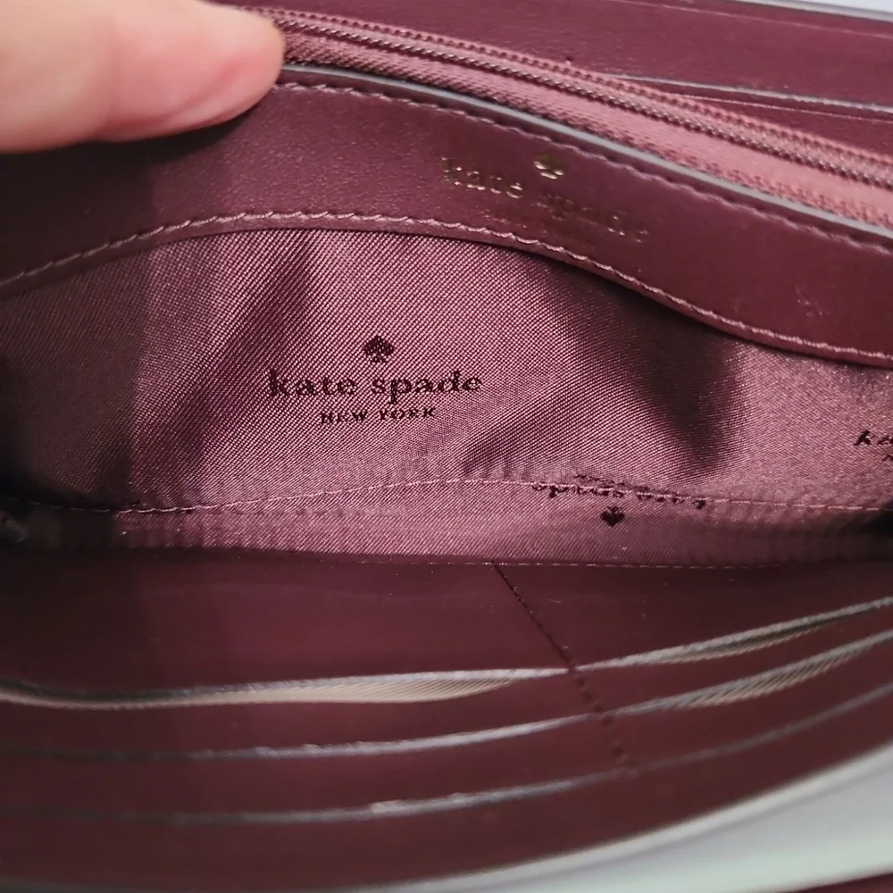 kate spade Lena Cherrywood Pebbled Leather Large Wallet